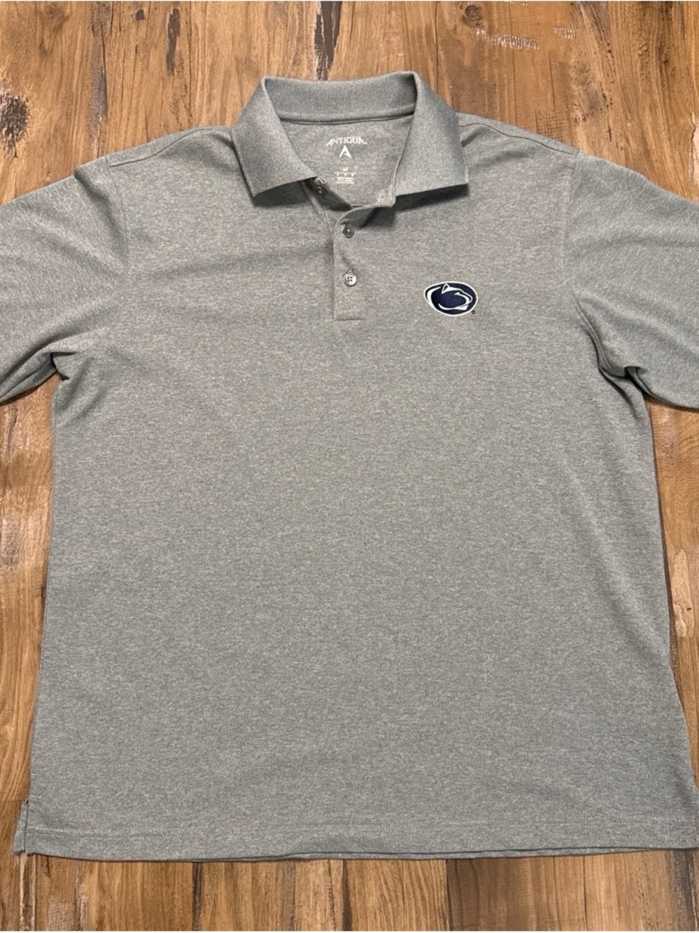 Antigua Men’s Grey Polo Shirt with Penn State Logo